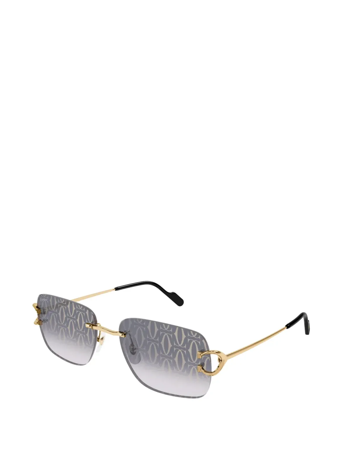 Cartier Eyewear パターンレンズ サングラス - ゴールド - 画像2
