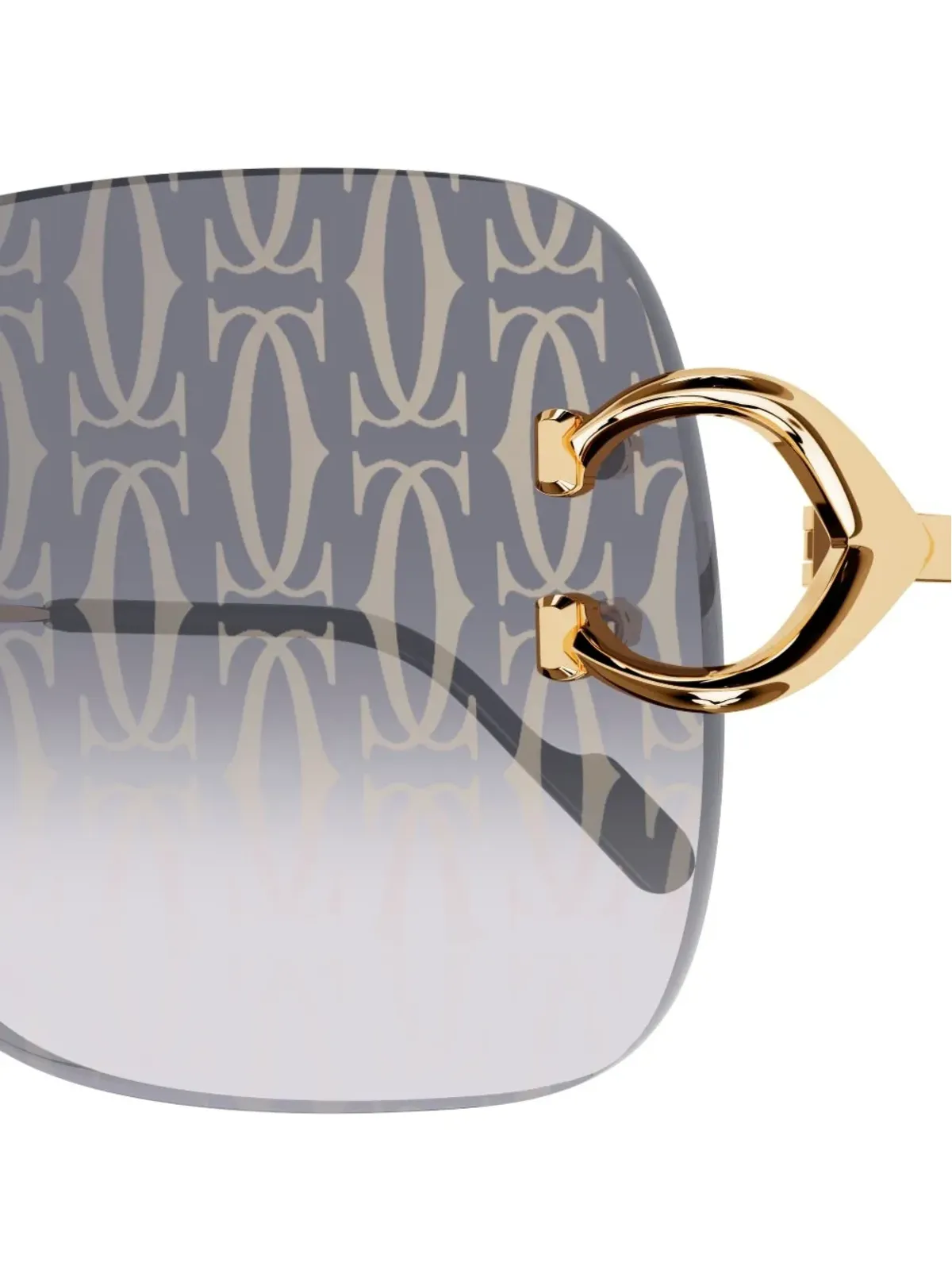 Cartier Eyewear パターンレンズ サングラス - ゴールド - 画像3