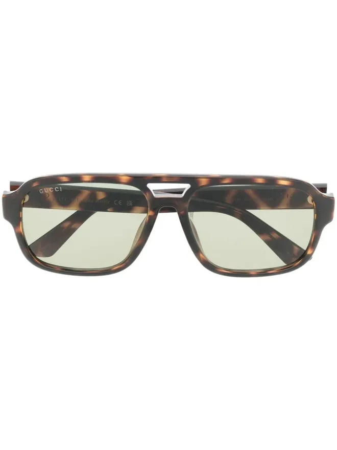 Gucci Eyewear Gucci Eyewear ティンテッドレンズ パイロットフレーム サングラス ブラウンの商品画像