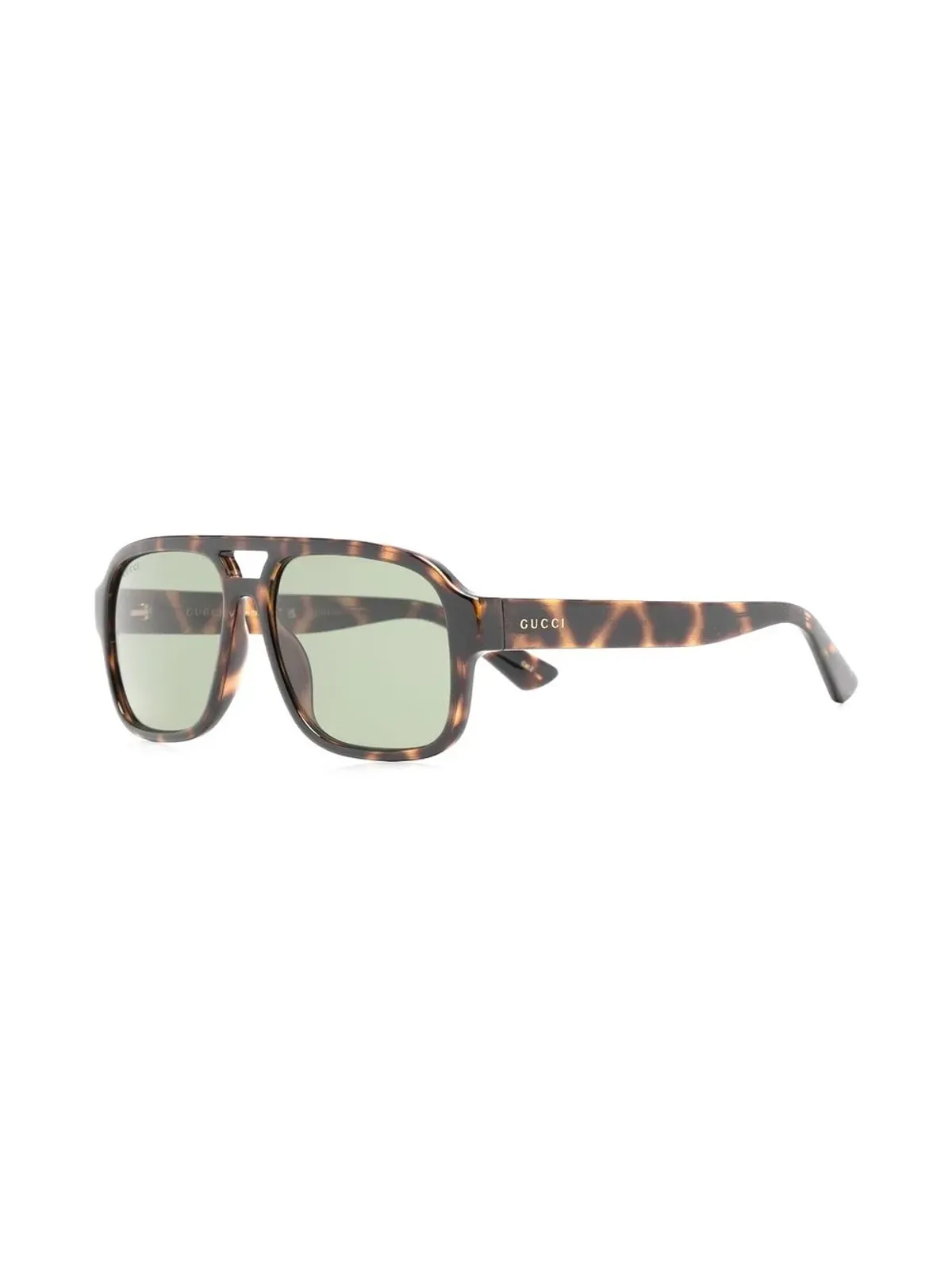 Gucci Eyewear ティンテッドレンズ パイロットフレーム サングラス ブラウン - 画像2