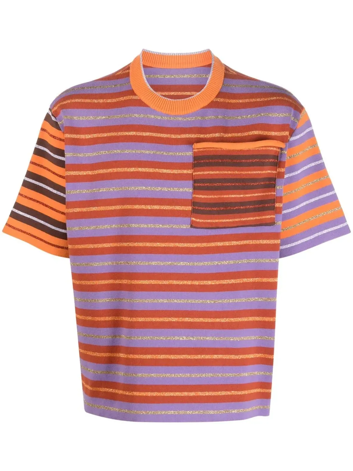 Jacquemus stripe-print T-shirt - Purple - 画像1