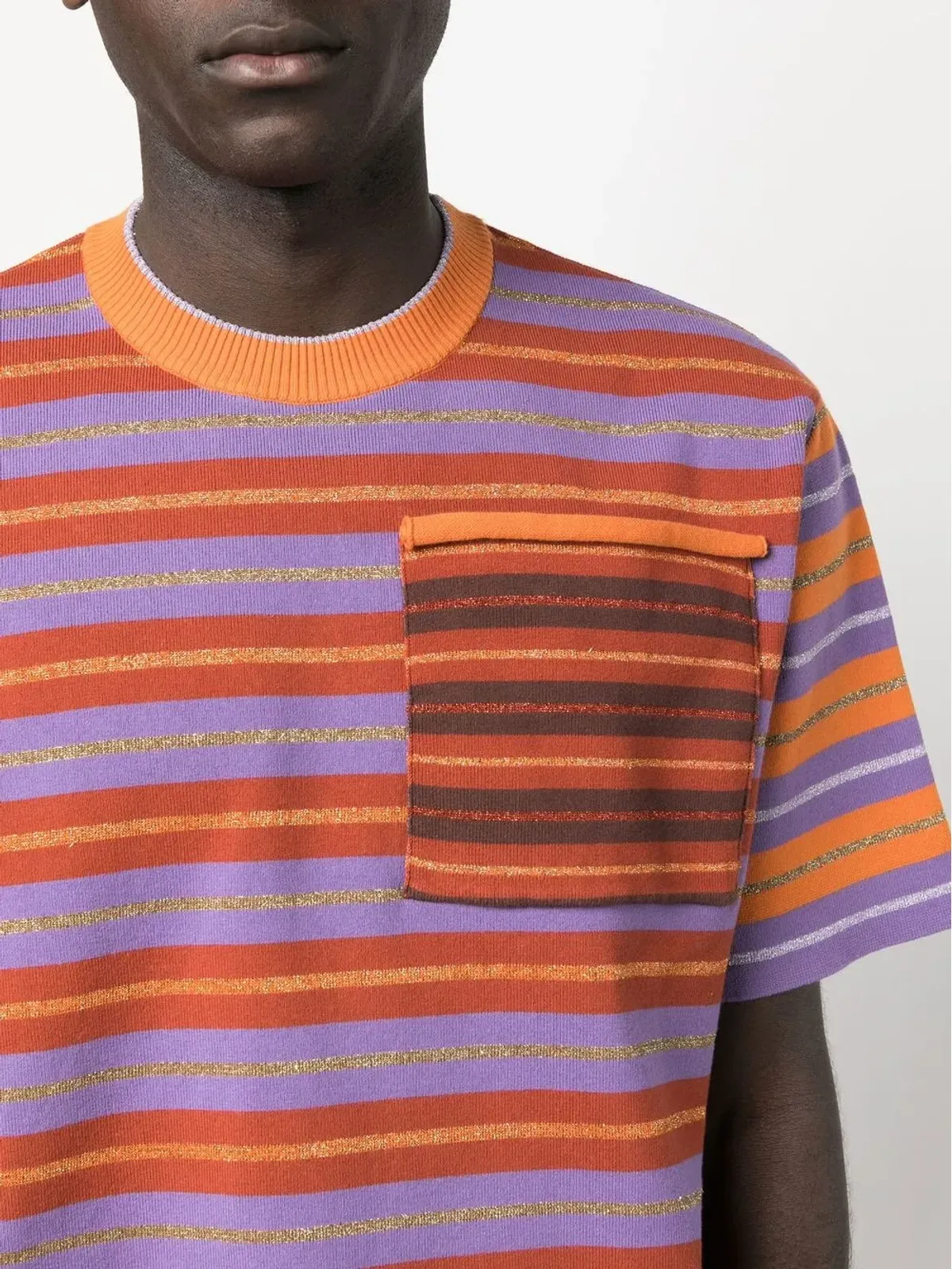 Jacquemus stripe-print T-shirt - Purple - 画像5