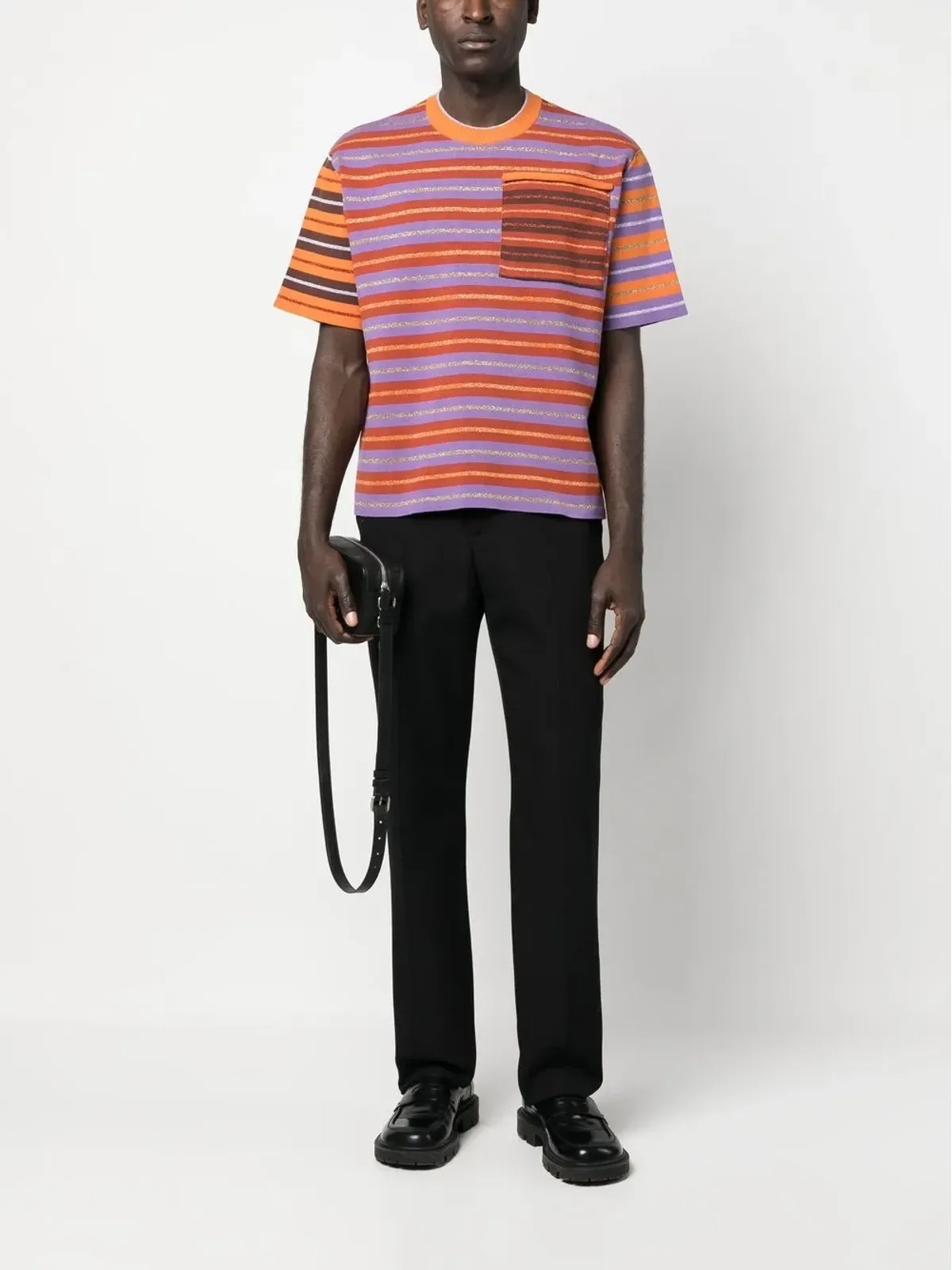 Jacquemus stripe-print T-shirt - Purple - 画像2