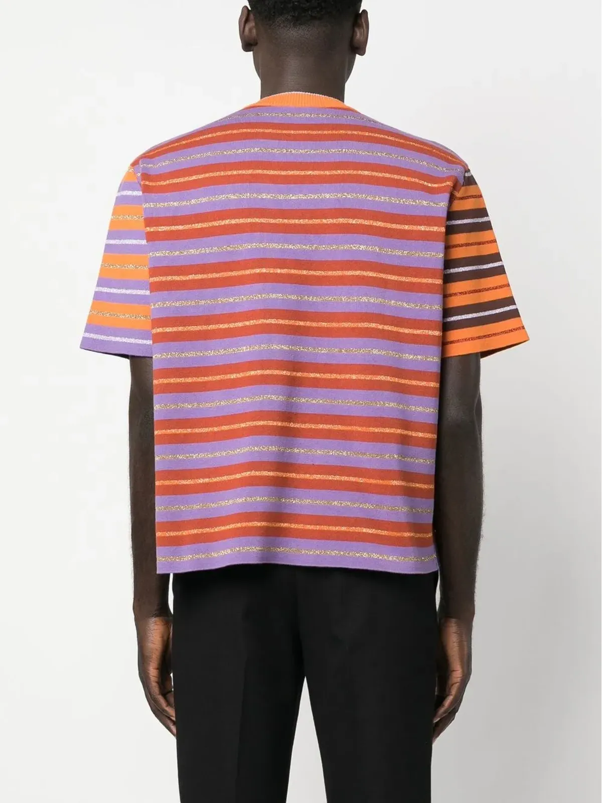 Jacquemus stripe-print T-shirt - Purple - 画像4