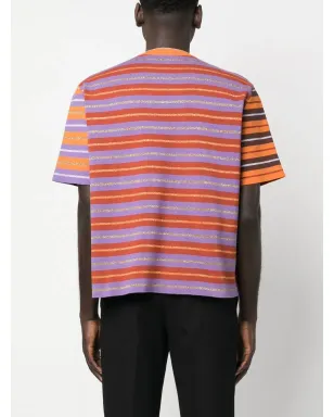 Jacquemus stripe-print T-shirt - Purple - サムネイル4