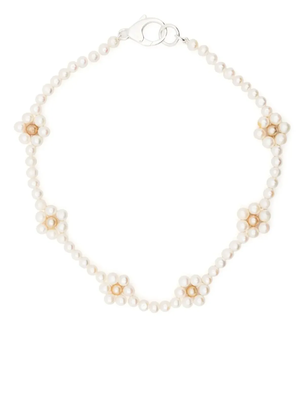 Hatton Labs faux-flower pearl necklace - White - 画像1