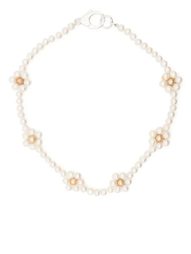 Hatton Labs Hatton Labs faux-flower pearl necklace - Whiteの商品画像