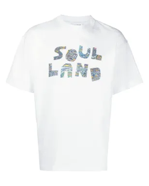 Soulland ペイズリーロゴ コットンTシャツ ホワイト - サムネイル1