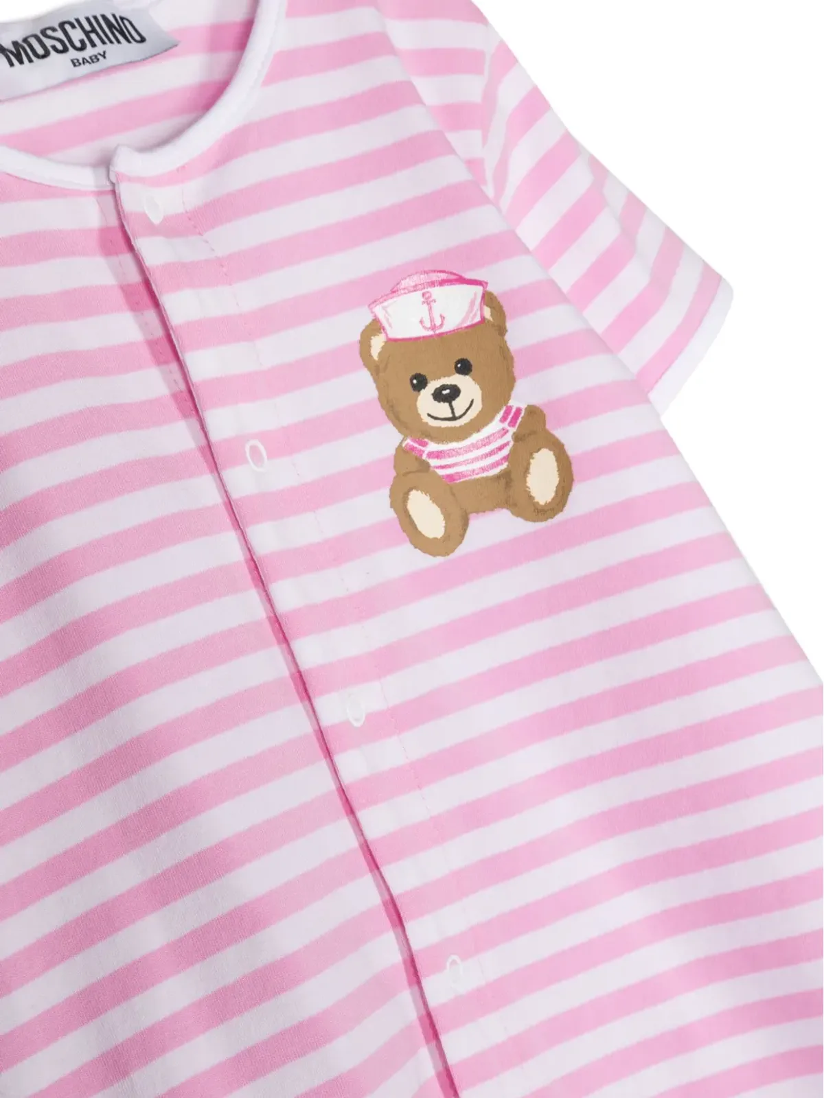 Moschino Kids テディベア柄ストライプショートパンツ - ピンク - 画像3