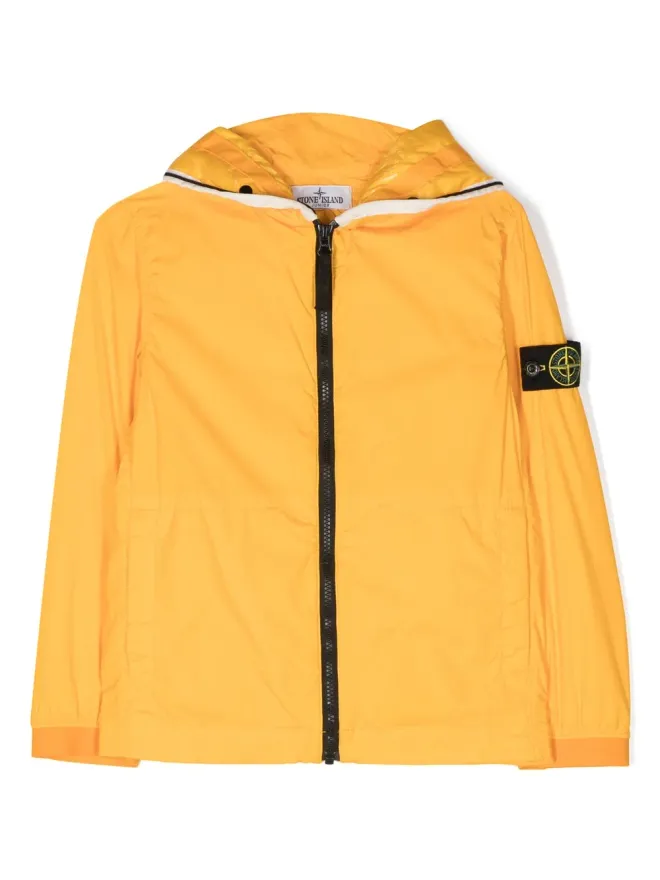 Stone Island Junior Stone Island Junior ロゴパッチ ジップアップフード付きジャケットの商品画像