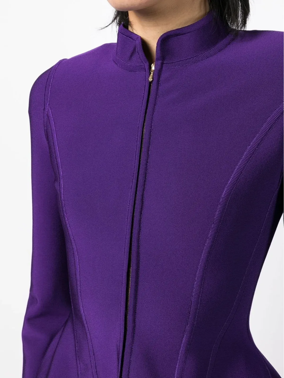 Herve L. Leroux ペプラムヘムジャケット - Purple - 画像5