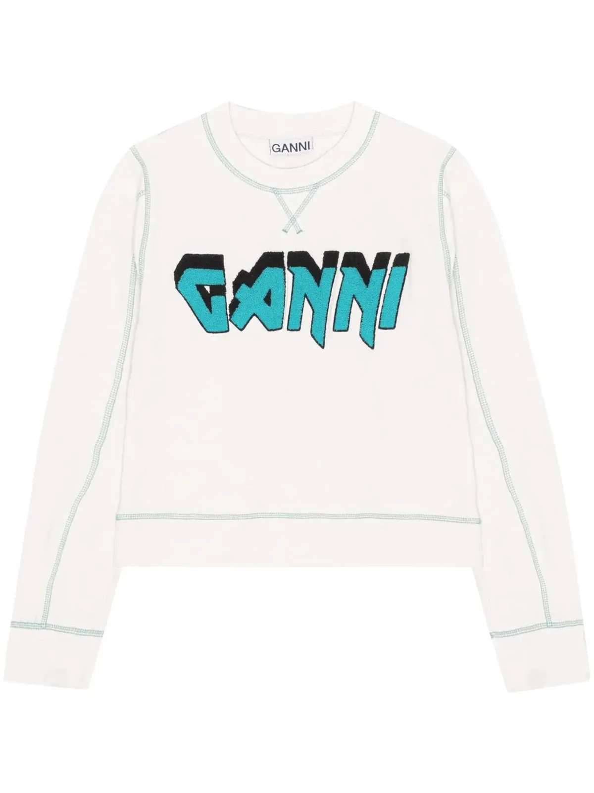 GANNI Isoli Rock logo-embroidered T-shirt - White - 画像1