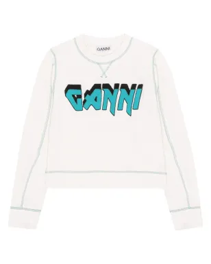 GANNI Isoli Rock logo-embroidered T-shirt - White - サムネイル1
