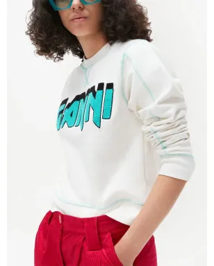 GANNI Isoli Rock logo-embroidered T-shirt - White - サムネイル3