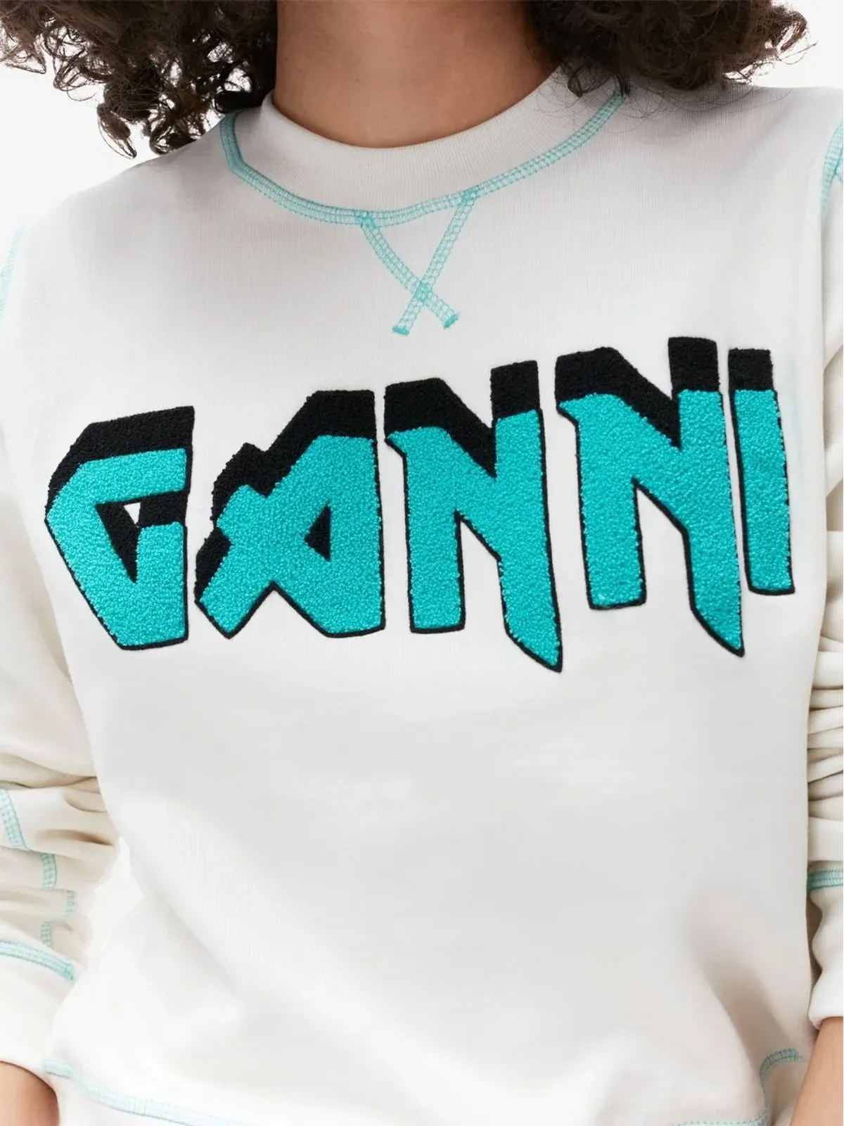 GANNI Isoli Rock logo-embroidered T-shirt - White - 画像4