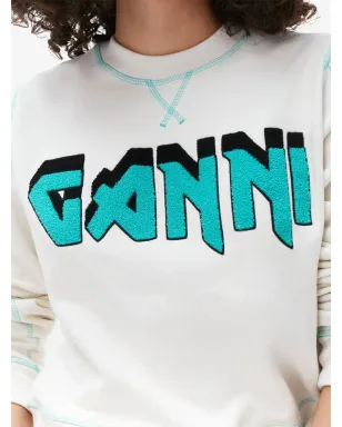 GANNI Isoli Rock logo-embroidered T-shirt - White - サムネイル4
