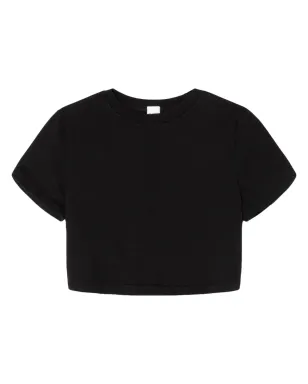 RE/DONE ショートスリーブ クロップド Tシャツ ブラック - サムネイル1