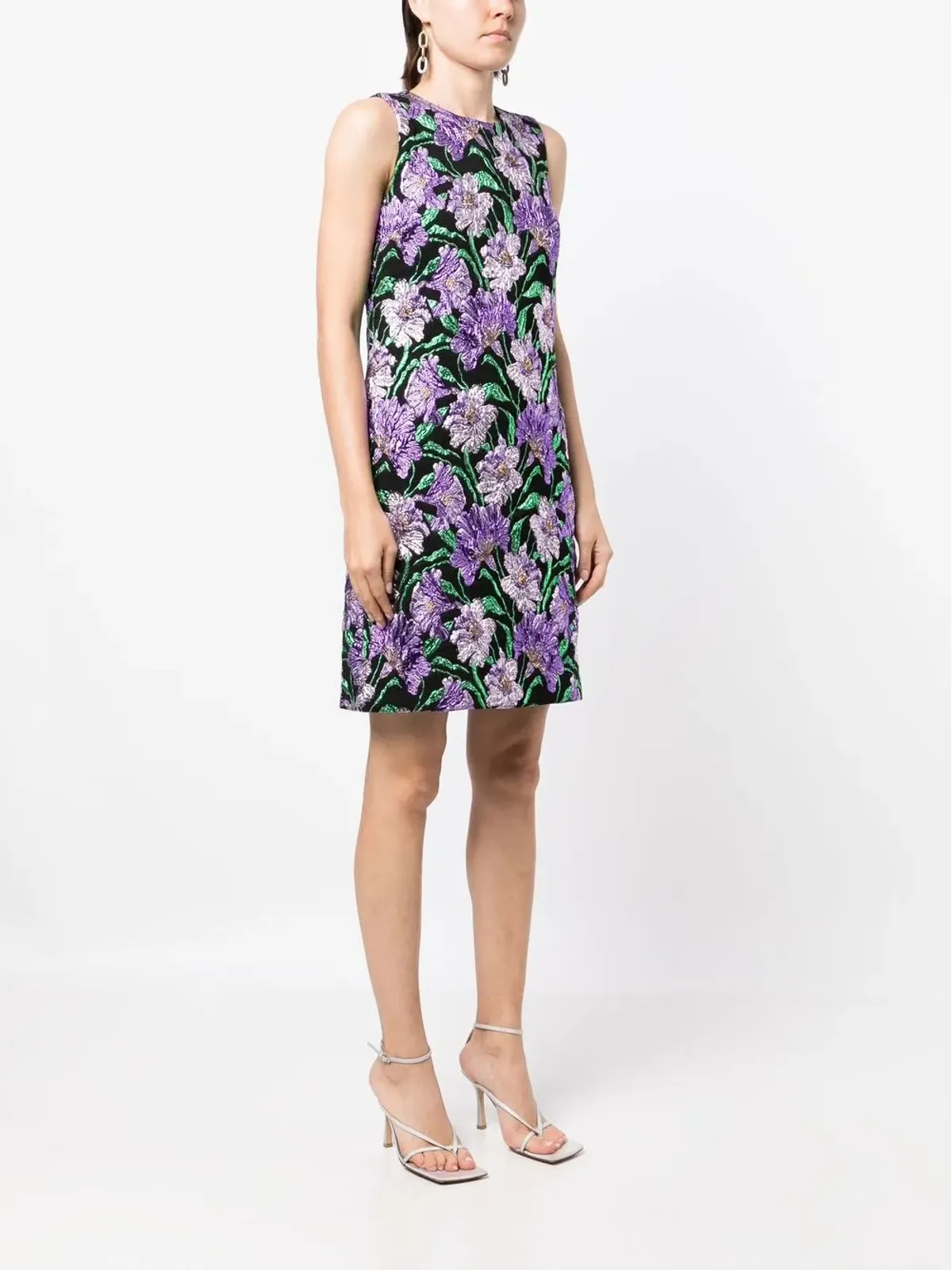 Carolina Herrera 花柄ジャカードAラインミニドレス - 画像3