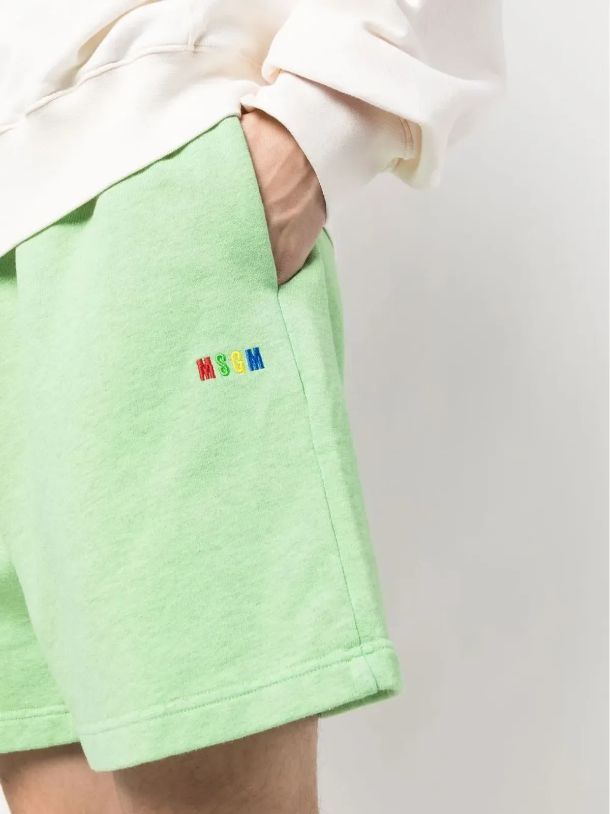 MSGM 刺繍ロゴ コットンショーツ - 画像5