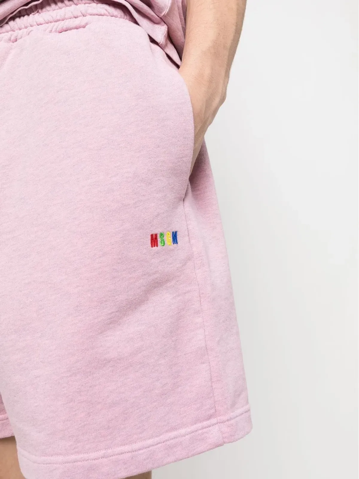 MSGM ロゴ刺繍コットンショーツ - 画像5