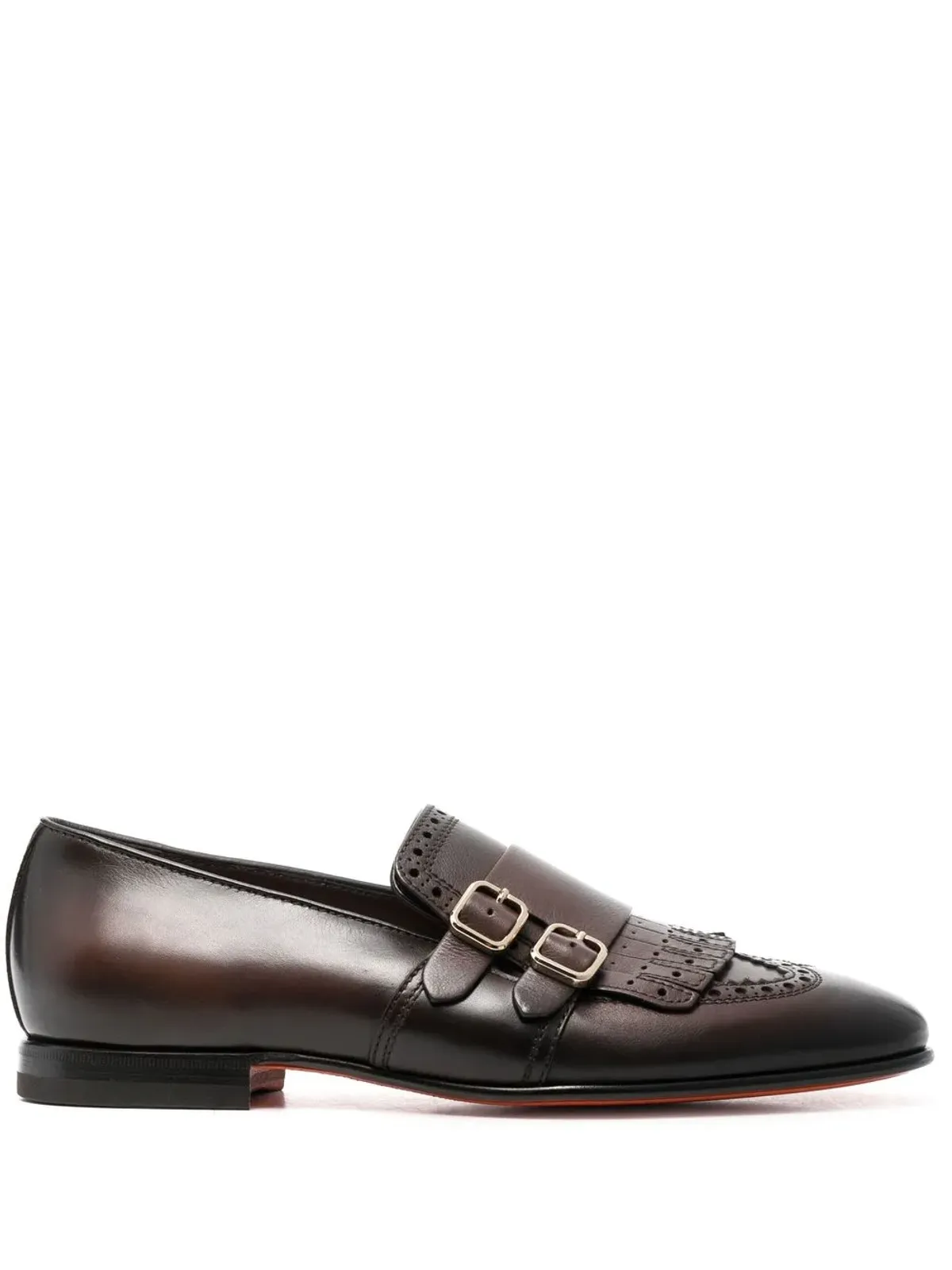 Santoni フリンジ ダブルバックル モンクシューズ - 画像1