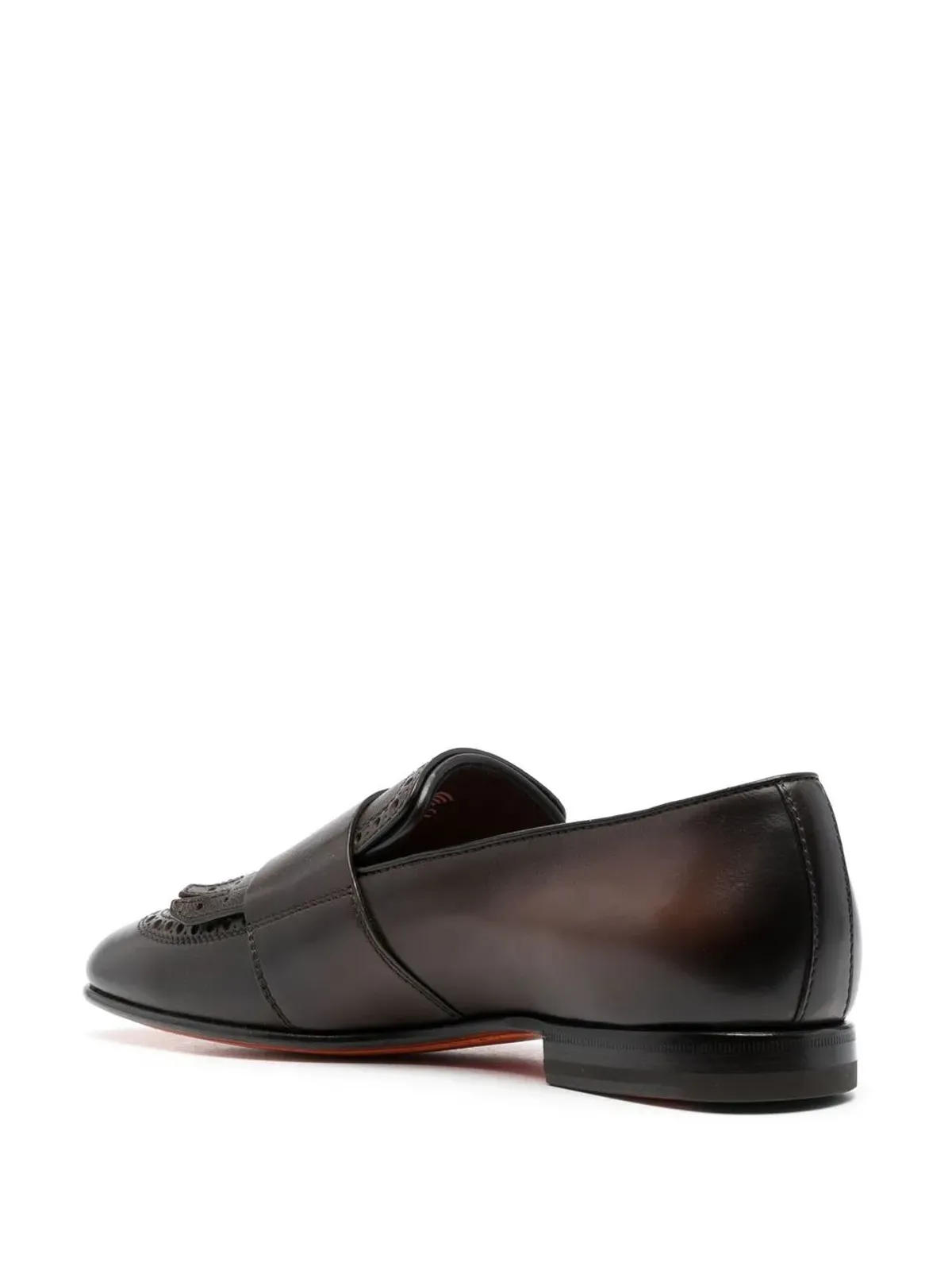 Santoni フリンジ ダブルバックル モンクシューズ - 画像3