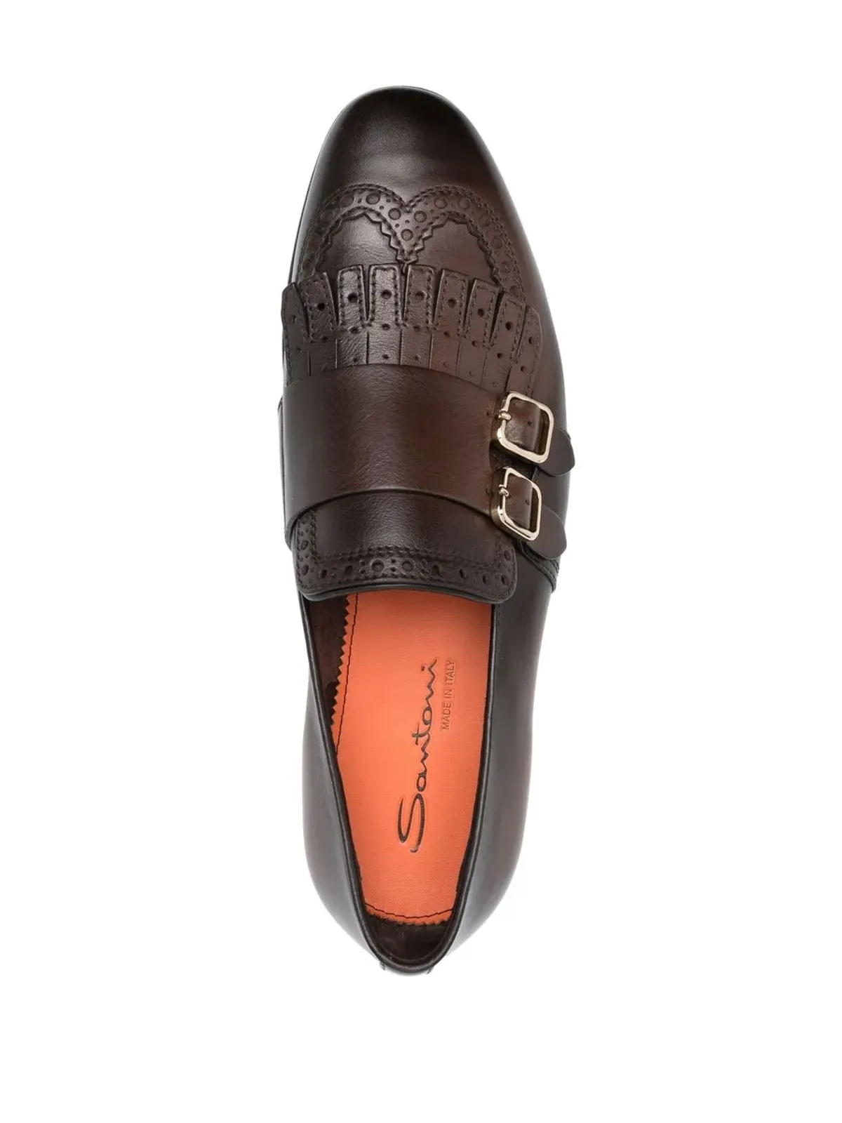 Santoni フリンジ ダブルバックル モンクシューズ - 画像4