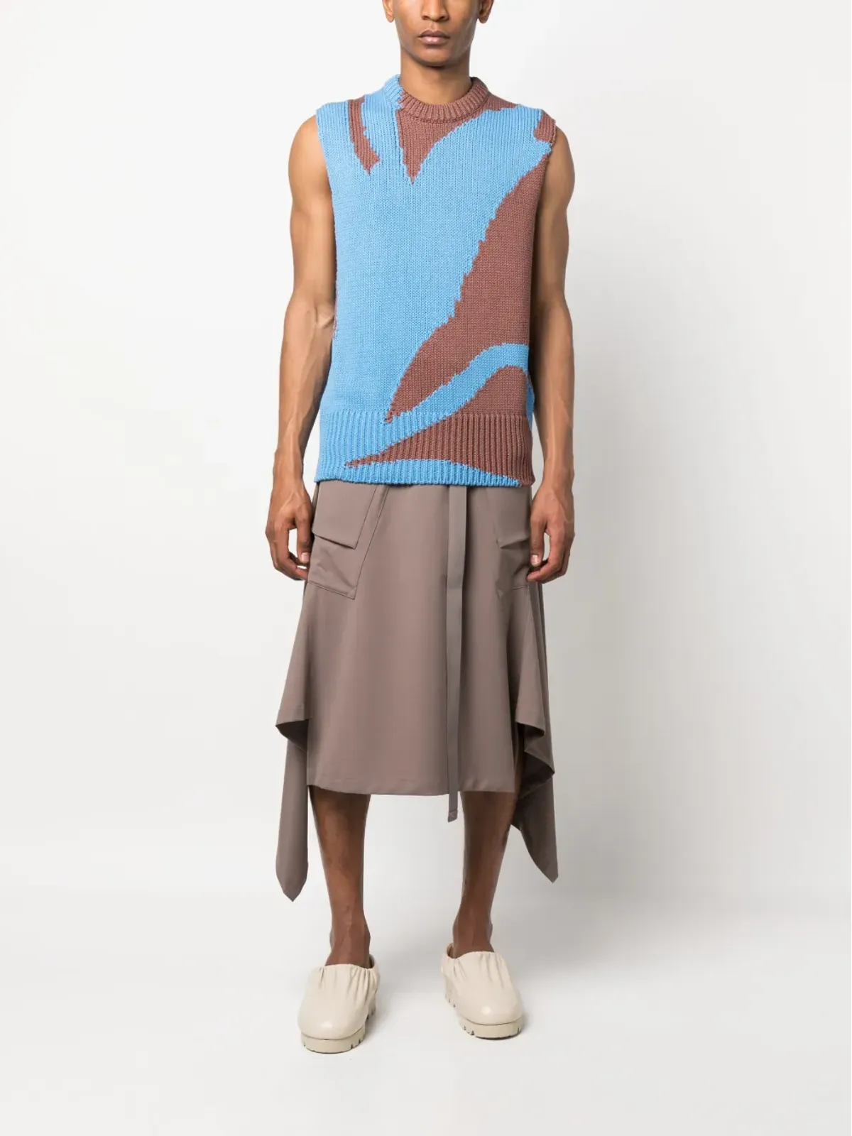 Jil Sander アブストラクトプリント コットンベスト - 画像2
