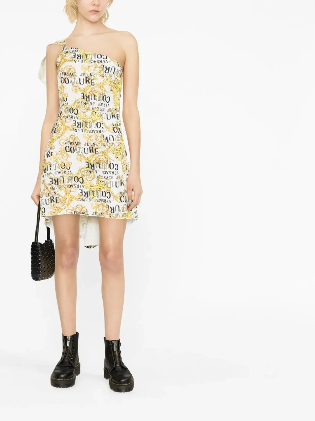 Versace Jeans Couture ロゴプリントワンショルダードレス - 画像2