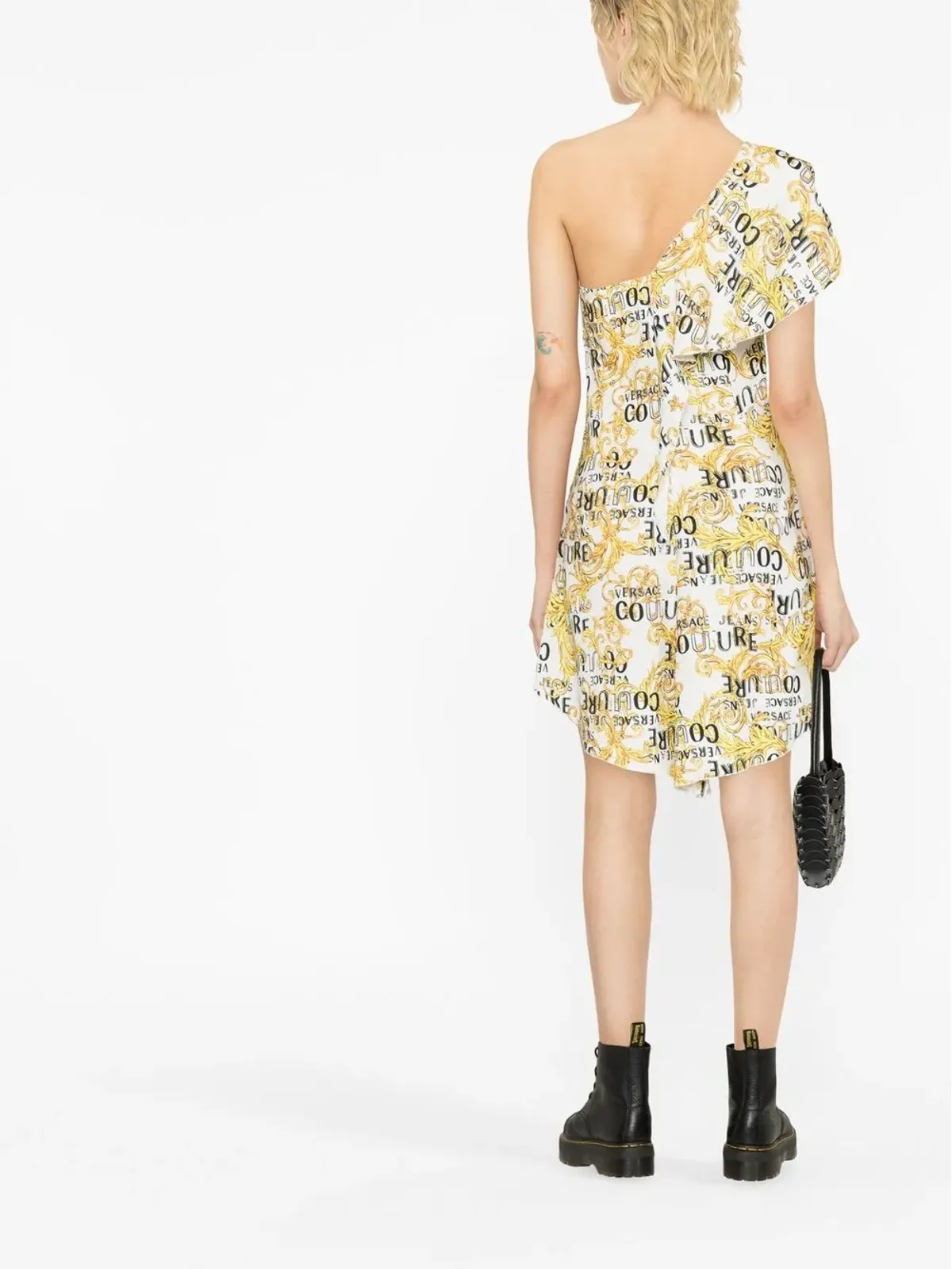 Versace Jeans Couture ロゴプリントワンショルダードレス - 画像3