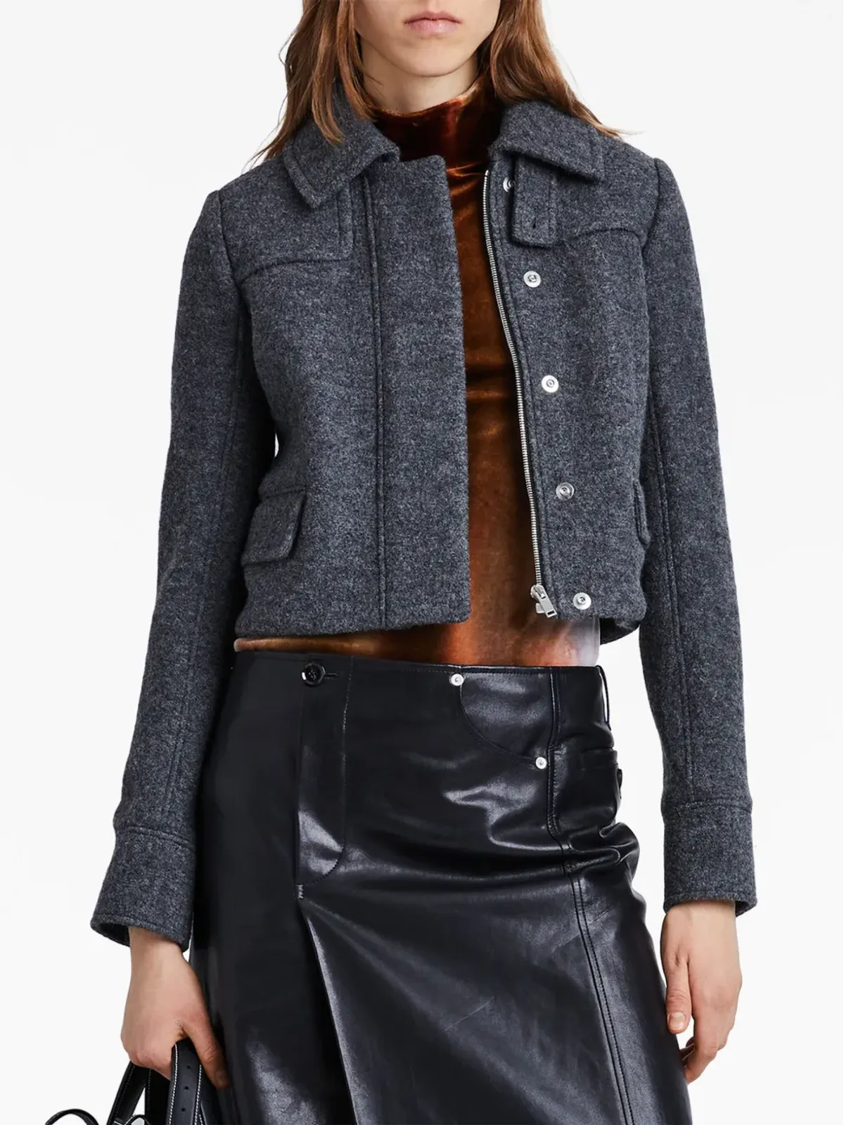 Proenza Schouler ジップド ウール クロップドジャケット - 画像5