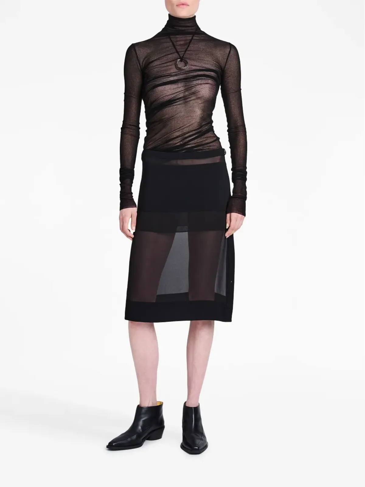 Proenza Schouler 半透明シフォン スカート - 画像2
