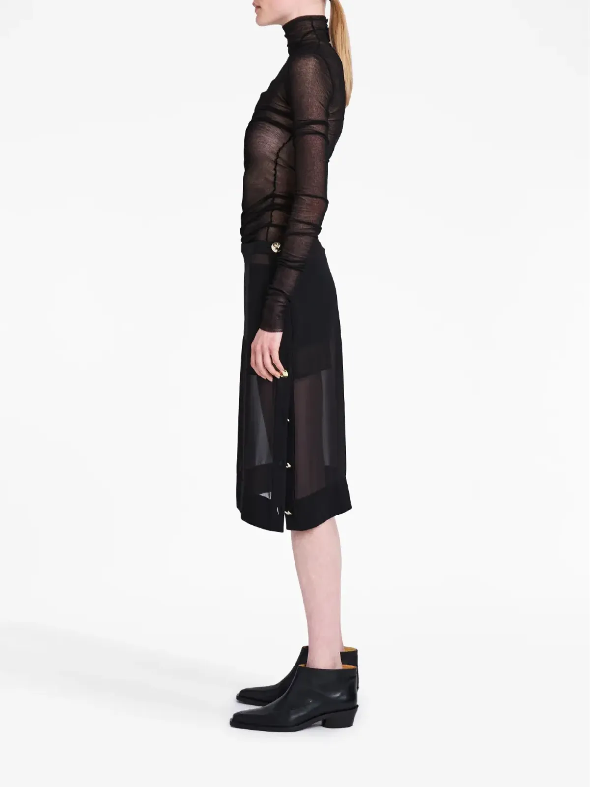 Proenza Schouler 半透明シフォン スカート - 画像3