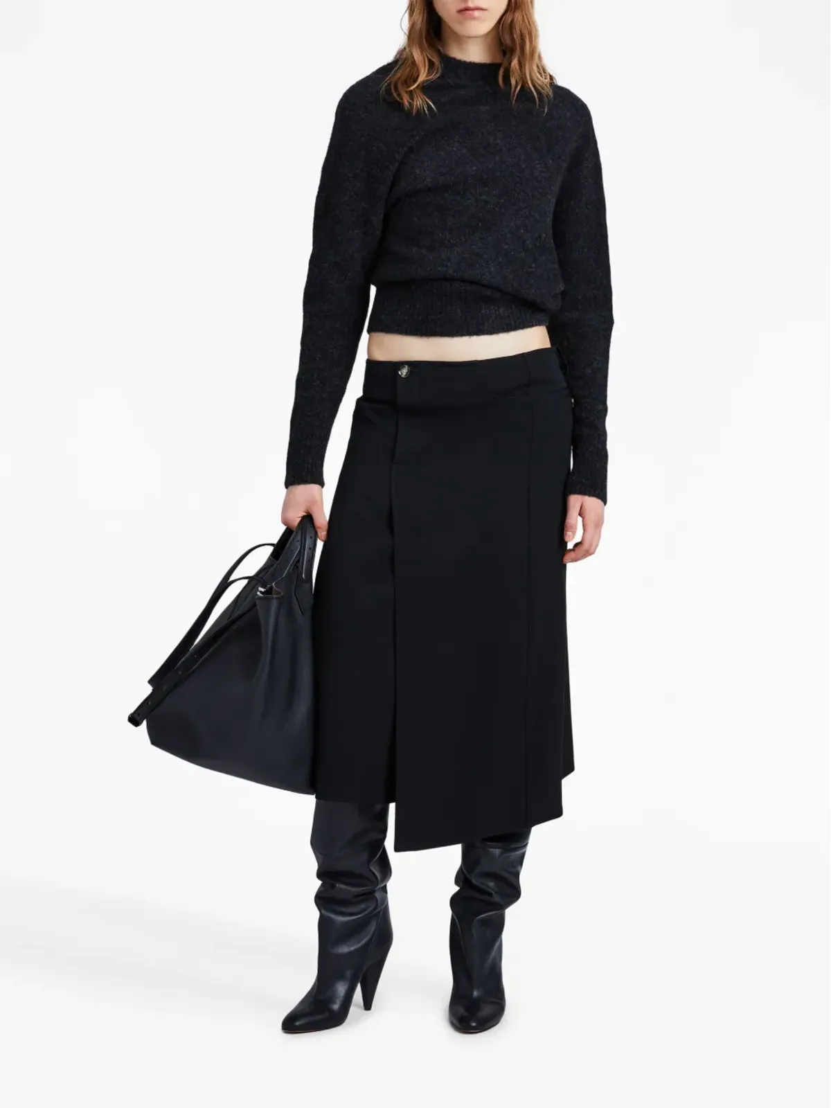 Proenza Schouler アシンメトリック ツイル ラップ スカート - 画像3