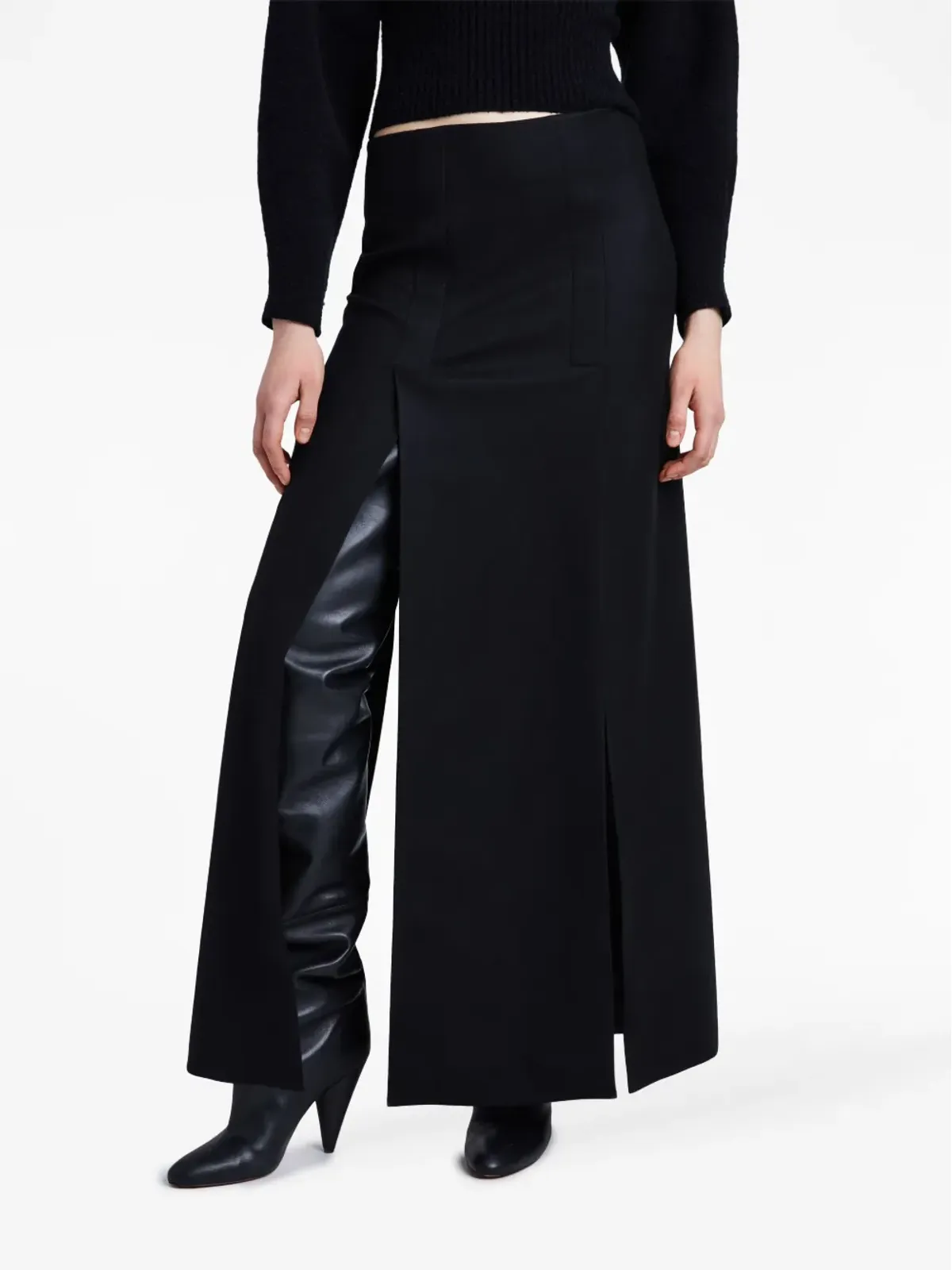 Proenza Schouler フェルテッド仕上げのスリット入りマキシスカート - 画像5