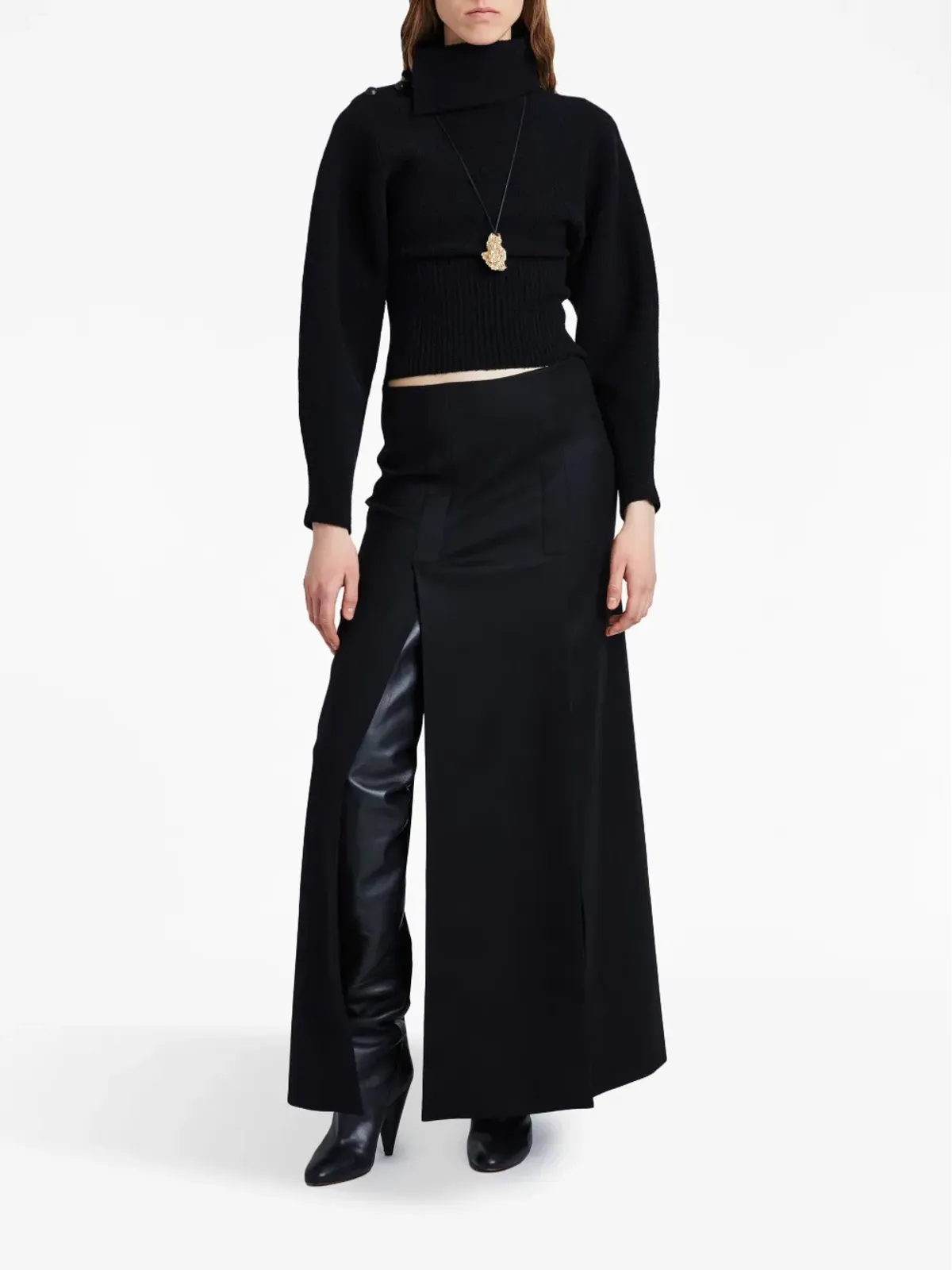 Proenza Schouler フェルテッド仕上げのスリット入りマキシスカート - 画像2