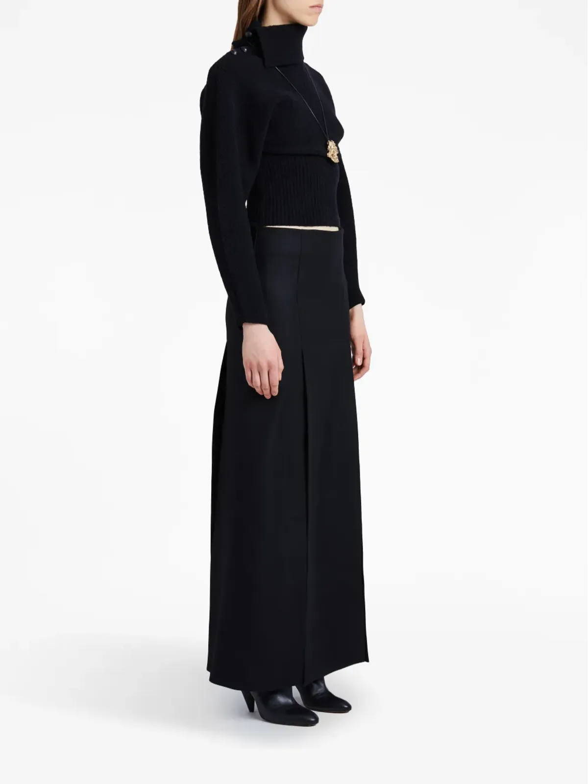 Proenza Schouler フェルテッド仕上げのスリット入りマキシスカート - 画像3
