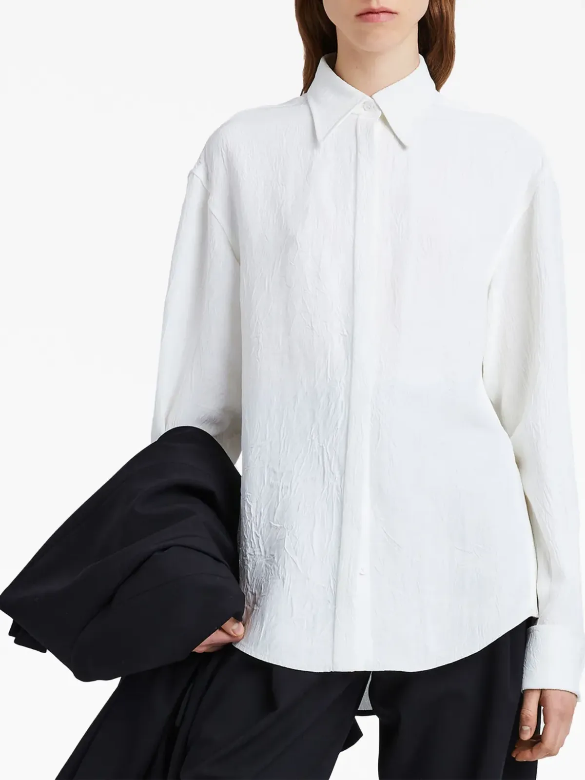 Proenza Schouler しわ加工サテン仕上げシャツ - 画像5