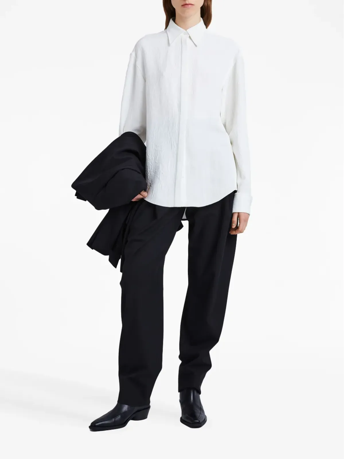 Proenza Schouler しわ加工サテン仕上げシャツ - 画像2