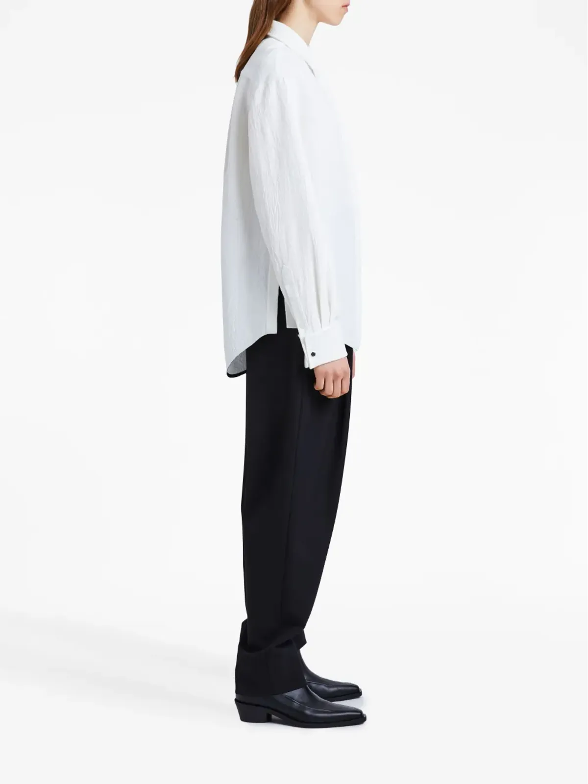 Proenza Schouler しわ加工サテン仕上げシャツ - 画像3