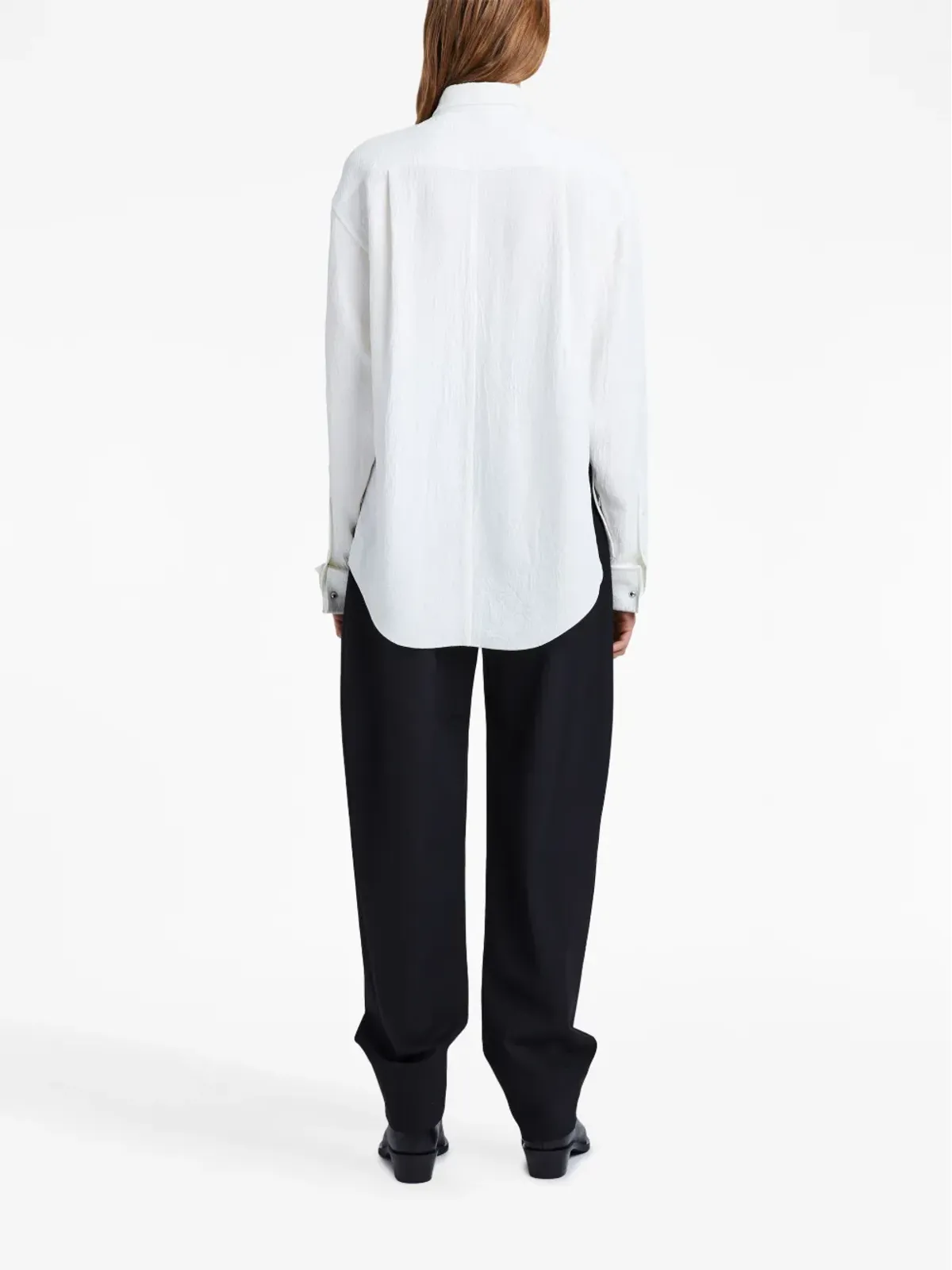 Proenza Schouler しわ加工サテン仕上げシャツ - 画像4