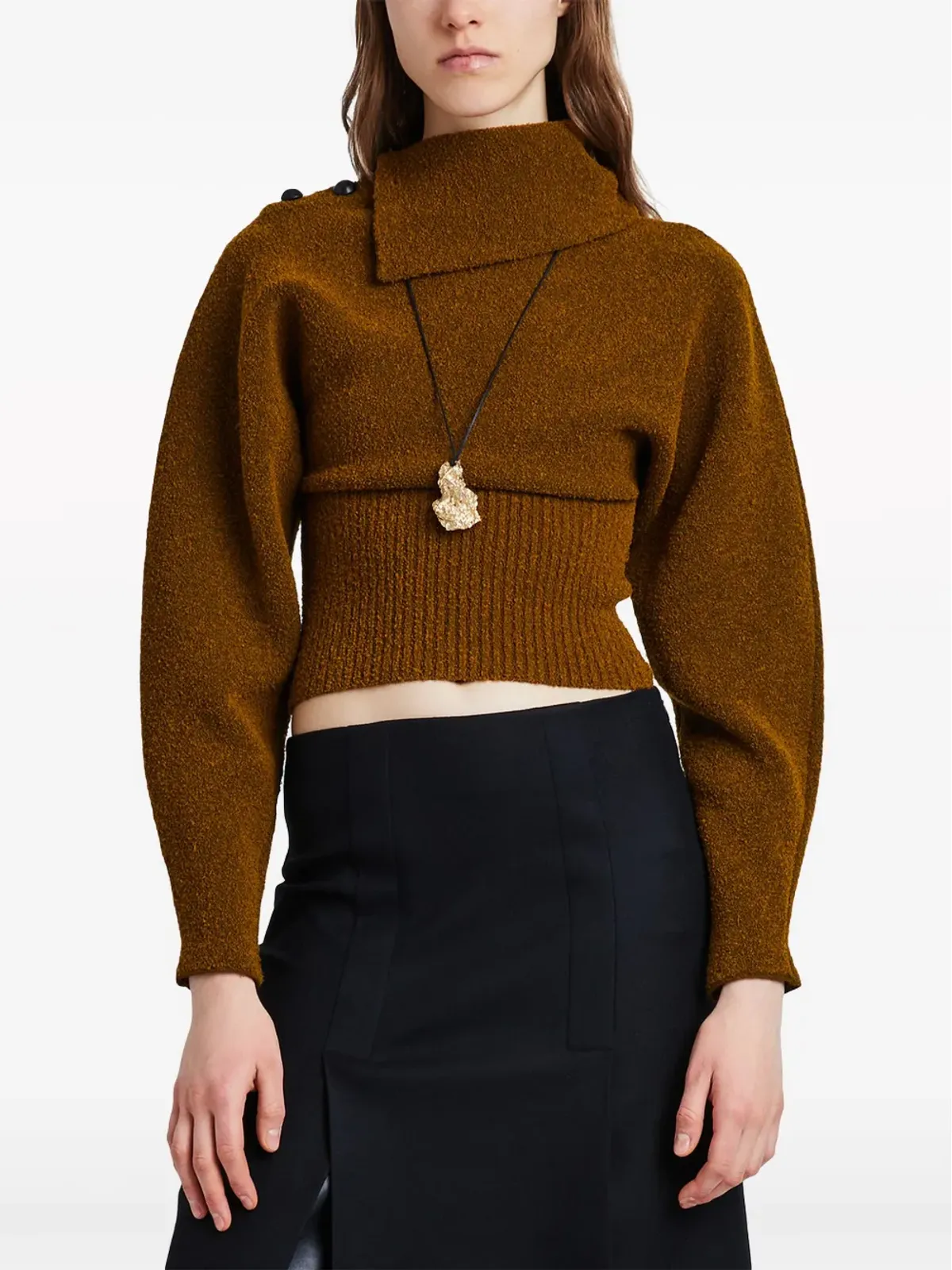 Proenza Schouler アシンメトリックネック ブークレ ジャンパー - 画像5