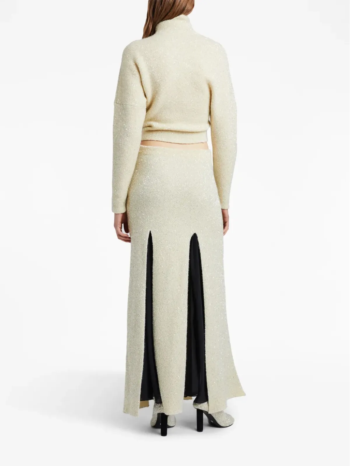 Proenza Schouler スパンコール入りパネルデザインのマキシスカート - 画像4