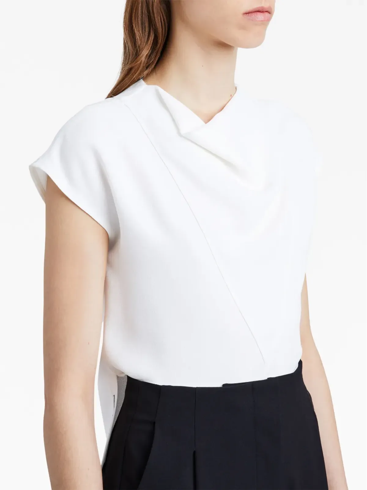 Proenza Schouler ホワイトのマットビスコース・クレープ シェルトップ - 画像5