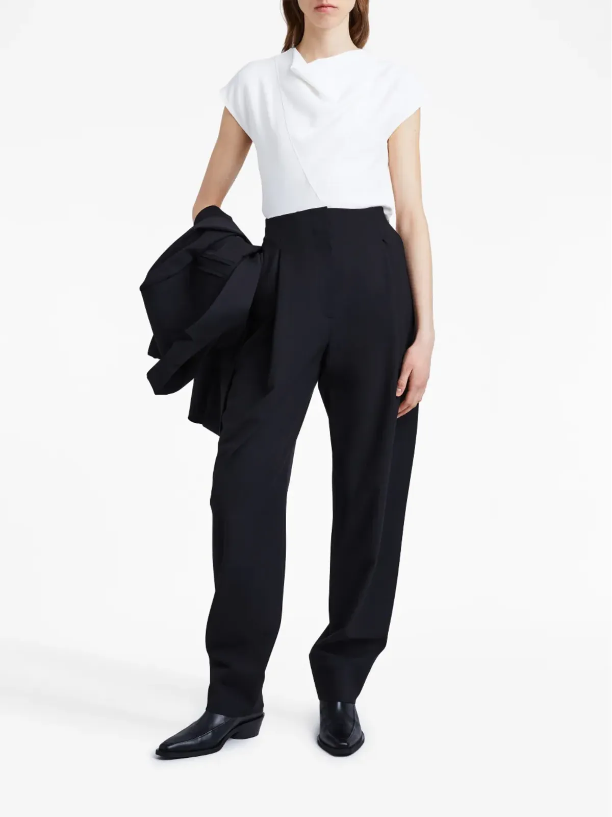 Proenza Schouler ホワイトのマットビスコース・クレープ シェルトップ - 画像2