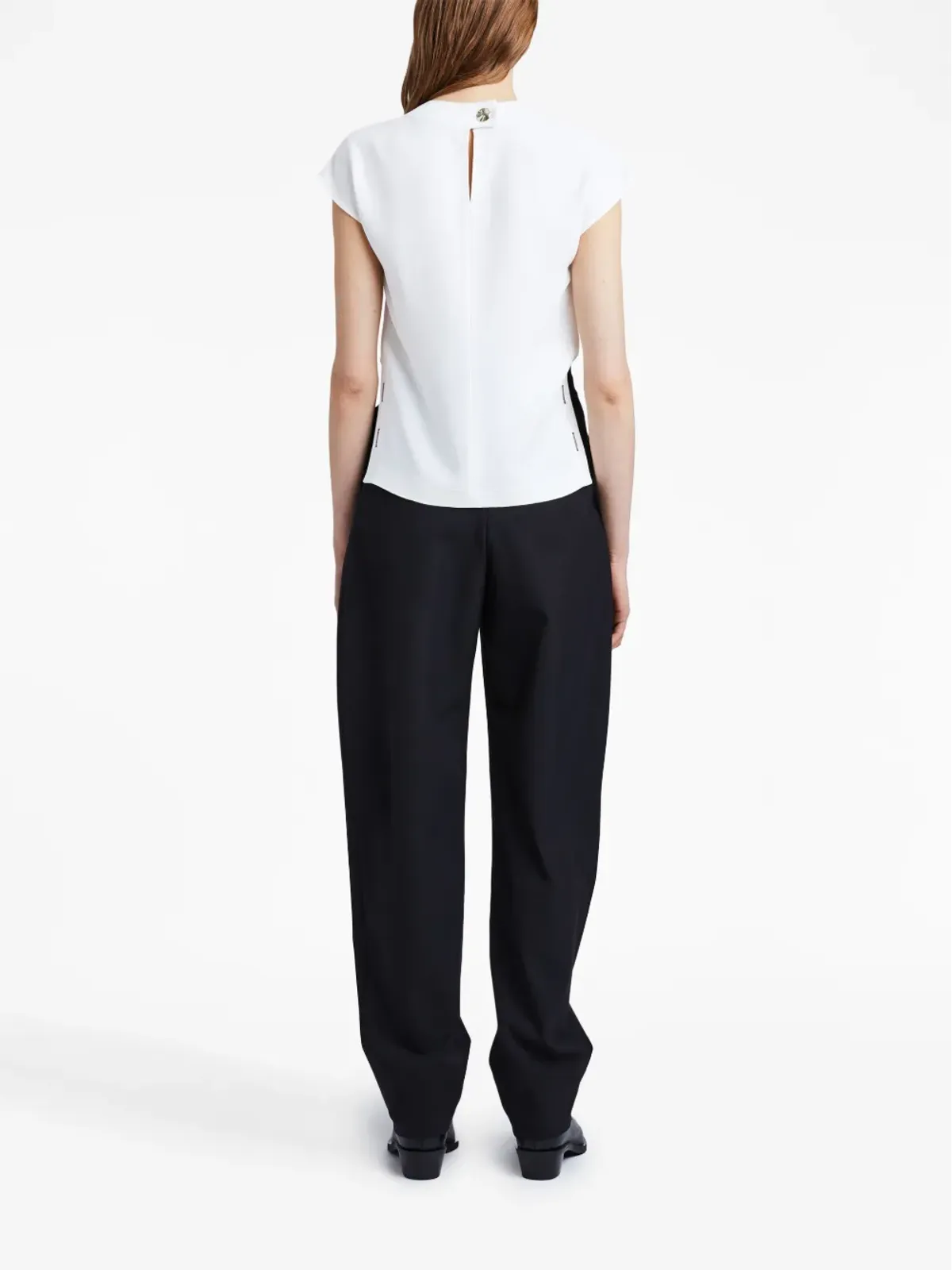 Proenza Schouler ホワイトのマットビスコース・クレープ シェルトップ - 画像4