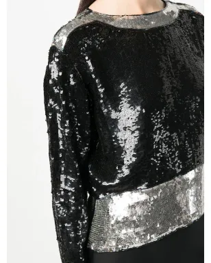 Saint Laurent Pre-Owned 1970s sequin-embellished top - Black - サムネイル5