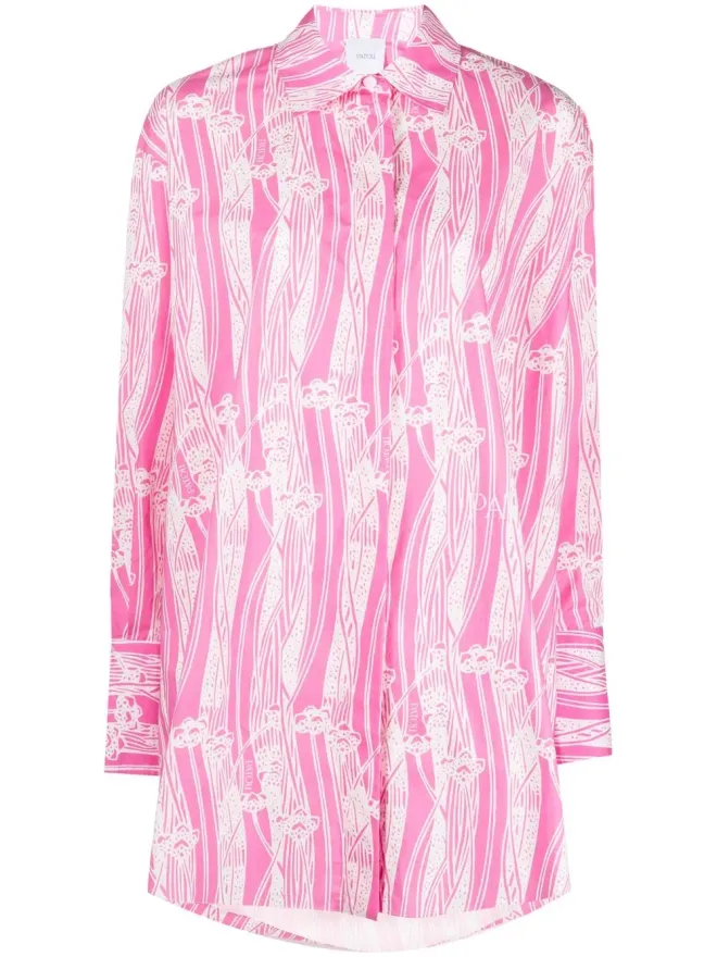 Patou Patou 抽象プリントミニシャツドレスの商品画像