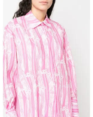 Patou 抽象プリントミニシャツドレス - サムネイル5