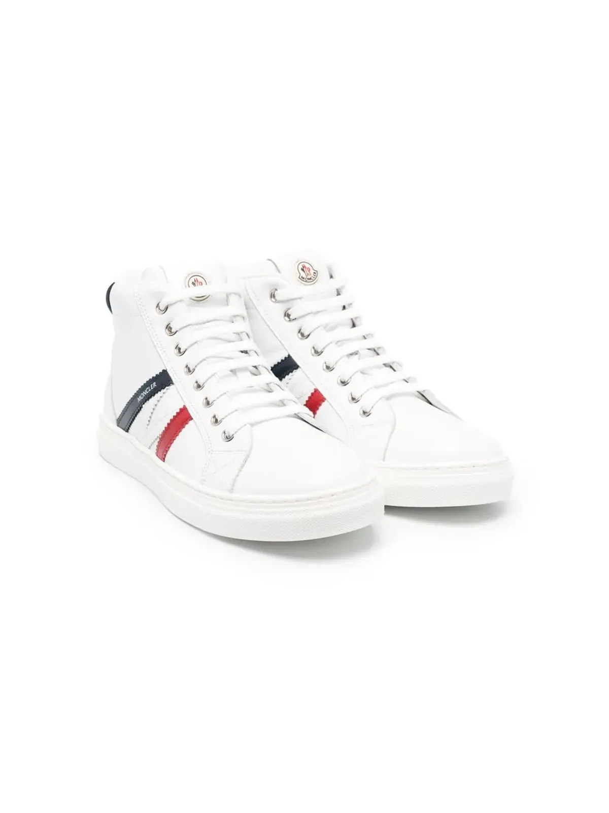 Moncler Enfant 斜めストライププリント ハイトップスニーカー - 画像1